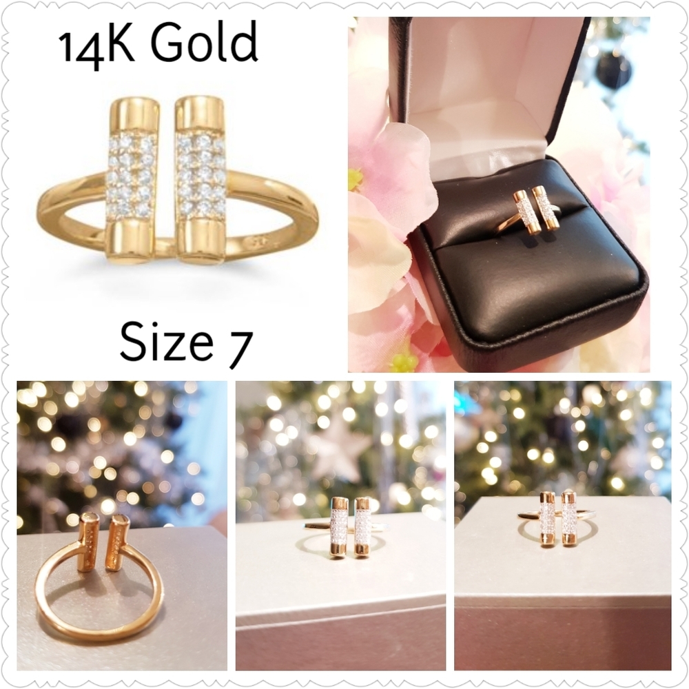 14K Gold Double Bar Ring ♥️ SIZE 7